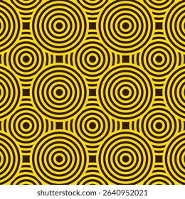 Abstract circle geometric pattern, gold circle line art. Linear graphic design. Repeating geometric background.