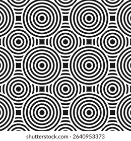 Abstract circle geometric pattern, circle line art. Linear graphic design. Repeating geometric background.