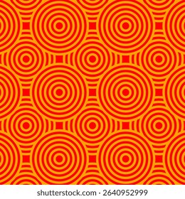 Abstract circle geometric pattern, red circle line art. Linear graphic design. Repeating geometric background.