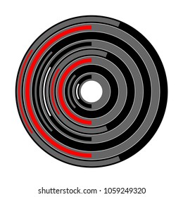 Abstract circle geometric rotation design. Vector art.
