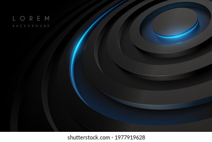 Abstract circle geometric shapes with blue light effect