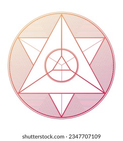 Abstract circle with geometric shapes inside