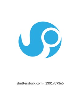 abstract circle geometric waves logo vector