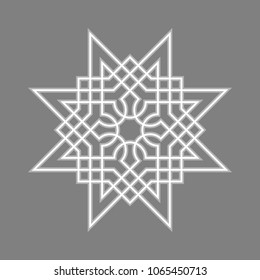 Abstract circle geometricl ornamental decor. Mandala. Vector Islamic Illustration.
