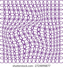Abstrakte Kreisgeometrie lila Farbe Welle verzerrende Blume des Lebens Muster.