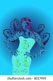 abstract circle girl