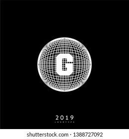 abstract circle globe G logo letter design concept. entertainment global universe symbol  