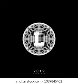 abstract circle globe L logo letter design concept. entertainment global universe symbol  