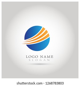Logo de Círculo y Globo abstracto. Plantilla de vectores de símbolos e iconos