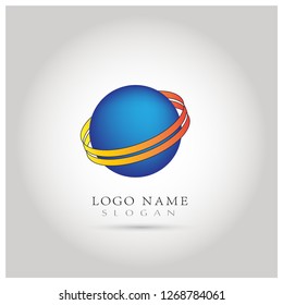 Abstract Circle & Globe Logo. Symbol & Icon Vector Template