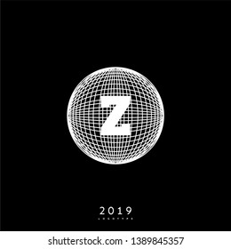 abstract circle globe Z logo letter design concept. entertainment global universe symbol  
