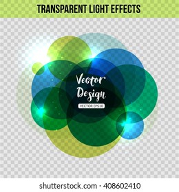 Abstract circle with the glowing effect over transparent background. Vector illustration.
