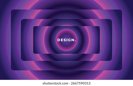 Gradiente de círculo abstrato com design radial em camadas em cores de gradiente roxo.