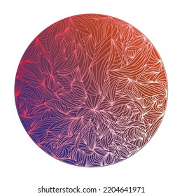 Abstract, circle with gradient. Line art hand draw vector illustration for background or frame.