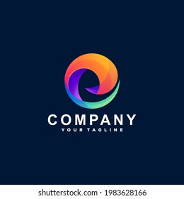 abstract circle gradient logo design