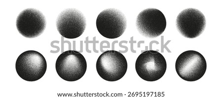 Abstract circle with grainy texture creates a subtle 3D effect. Soft gradients and halftone noise bring depth and vintage charm. Abstract circle with grainy texture enhances any graphic project