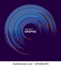 Abstract circle graphic composed of colorful circle lines, vector illustration.