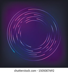Gráfico circular abstracto compuesto por líneas de círculo coloridas, ilustración vectorial.