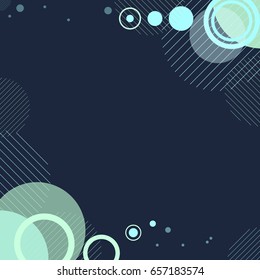 Abstract circle with green and blue neon colour on dark background
