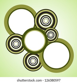 Abstract circle green retro background