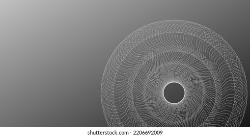 Abstract circle grey fractal element on gradient background. Vector abstract Illustration for web, posters, banners, presentation.