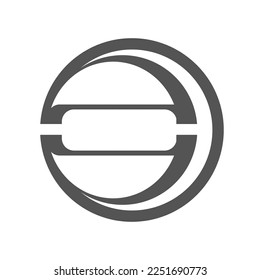 Logo gris de círculo abstracto en blanco