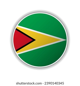 Abstract Circle Guyana Flag Icon