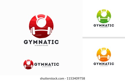 Abstract Circle Gymnastic logo designs concept vector, Sport center logosymbol