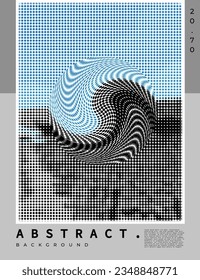 Abstract circle halftone background template copy space. Swirl grunge poster design for event, presentation, or cover graphic element.