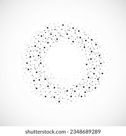 Abstract circle of halftone dots isolated on white background. Vector illustration