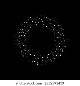 Abstract circle of halftone dots isolated on white background. Vector illustration
