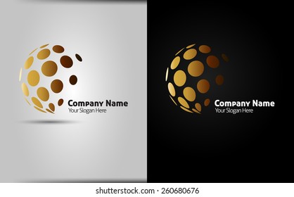 Abstract circle halftone dots. Logo design elements - vector template - isolated corporate logo. easy to use 