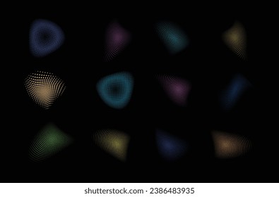 Abstract circle halftone. Geometric dots gradient. Element design