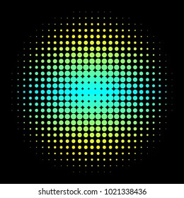 abstract circle halftone led lamp on black background - edited from separate circles