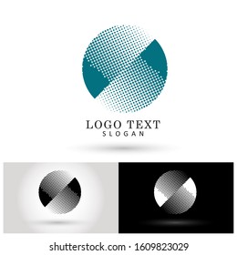 Abstract Circle Halftone Logo. Symbol & Icon Vector Template.