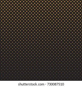Abstract circle halftone seamless pattern. Gold star texture.
