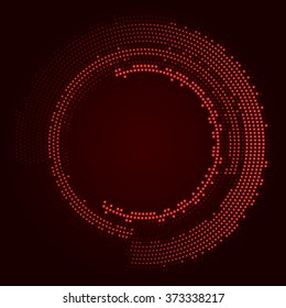 Abstract circle halftone vector illustration editable. Red color.