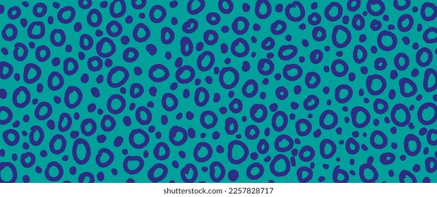 Abstract circle hand drawn graphic pattern. Dotted  background with circles. Design element for web banners, posters, cards, wallpapers, sites. Blue and turquoise color.