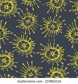 Abstract circle hand drawn seamless pattern