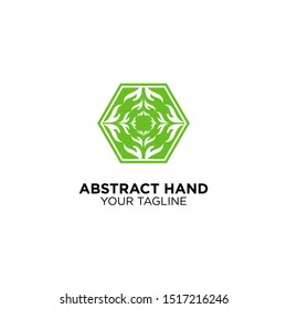 abstract circle hand logo templates