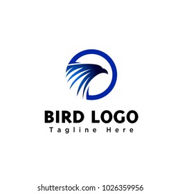 abstract circle Head eagle fast logo