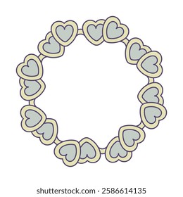  abstract circle of hearts shape vector illustration