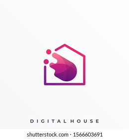 Abstract Circle Home Colorful Illustration Vector Design Template. Suitable for Creative Industry, Multimedia, entertainment, Educations, Shop, and any related business