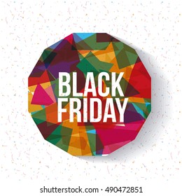 Abstract circle icon. Black Friday sale and offer theme. White and texture background. Vector illustration