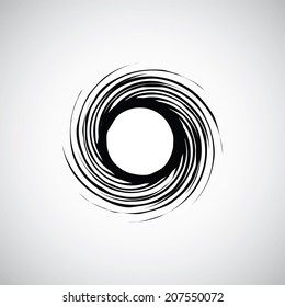 abstract circle icon, isolated, black on the white background. Vector