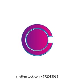 abstract circle icon logo with pink gradient color. isolated background.