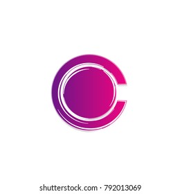 abstract circle icon logo with pink gradient color. isolated background.