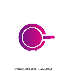 abstract circle icon logo with pink gradient color isolated background