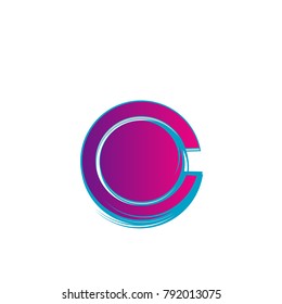 abstract circle icon logo with pink gradient color. isolated background.