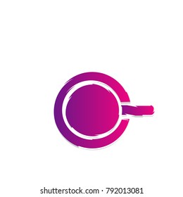 abstract circle icon logo with pink gradient color. isolated background.